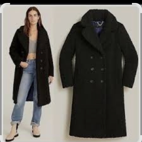 J. Crew Jackets & Blazers - NWT J.CREW DOUBLE- BREASTED TEDDY SHERPA TOPCOAT SIZE S